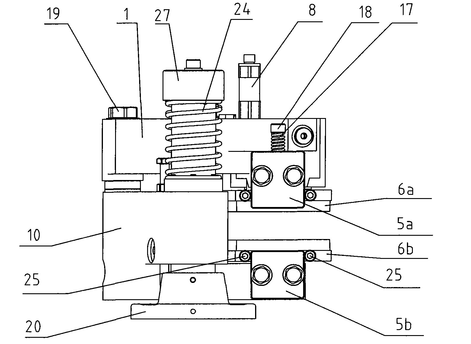 Brake caliper assembly of normally open type wind driven generator main shaft system