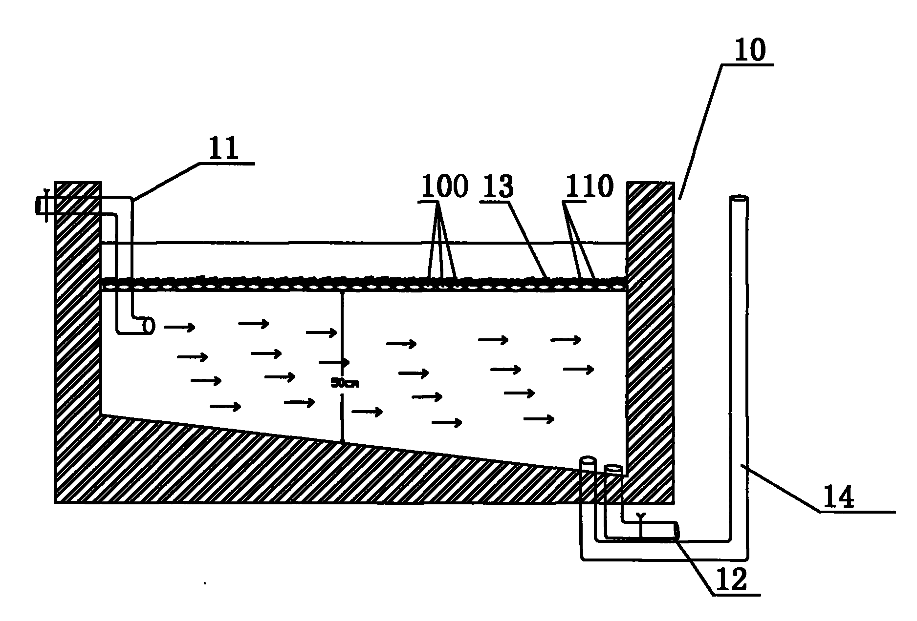Subsurface-flow water supply culture method and device of Babylonia
