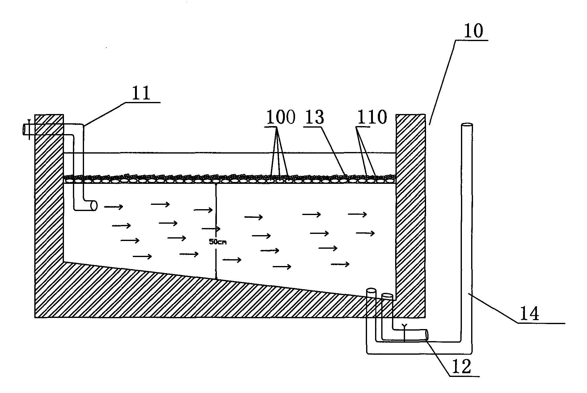 Subsurface-flow water supply culture method and device of Babylonia