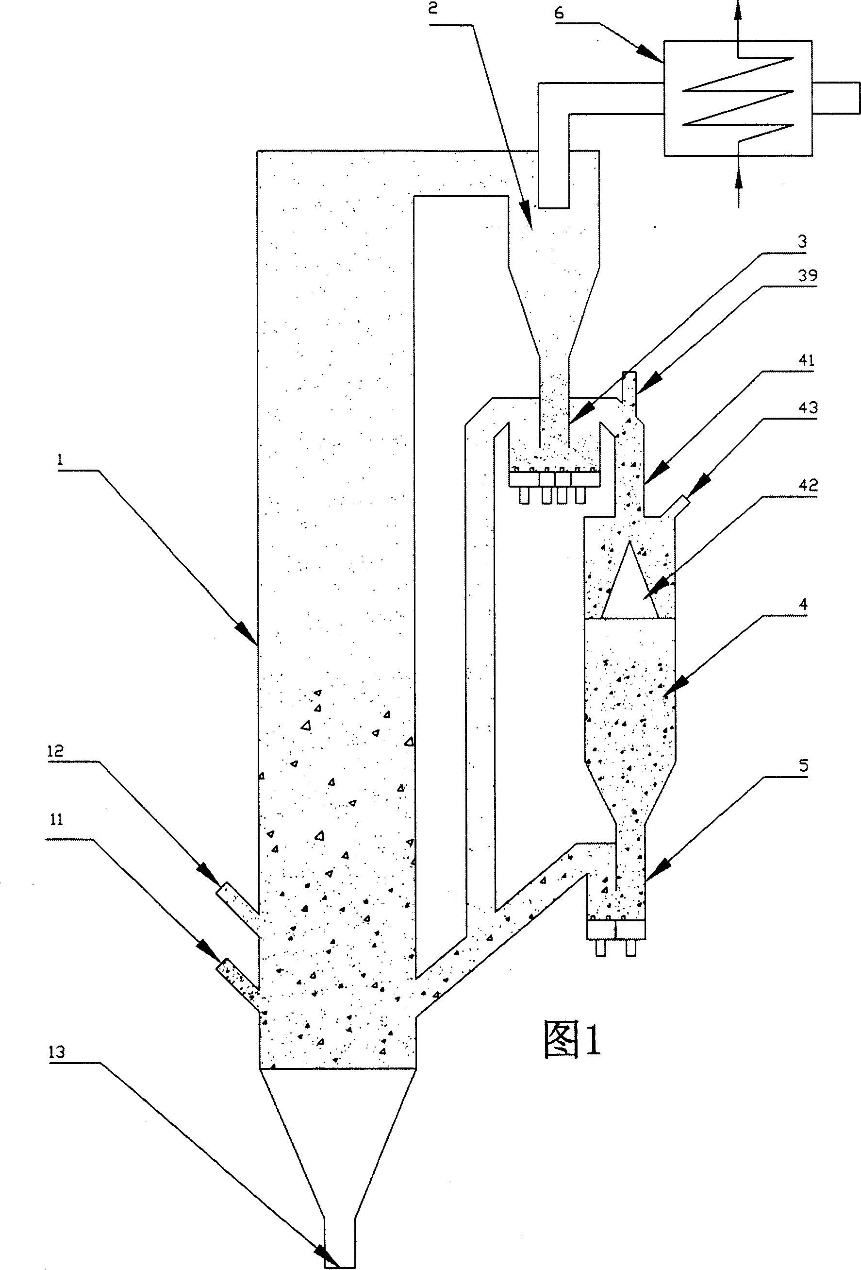 Method for producing both gas and steam, and boiler of circulating fluid bed with pyrolysis vaporizer