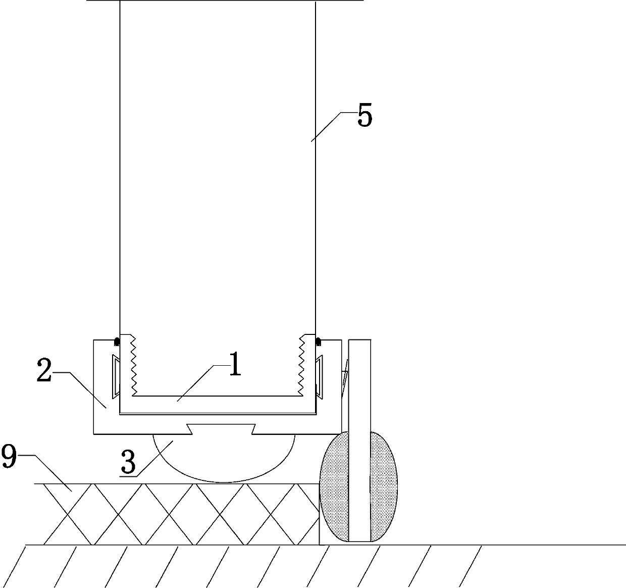 Door leaf bottom sealing component and manufacturing process thereof