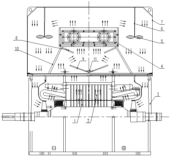 Novel air-water cooler structure for high-power-density box motor