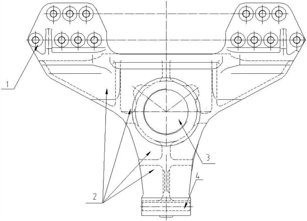 Cavity-type ventral wing connecting balanced suspension bracket