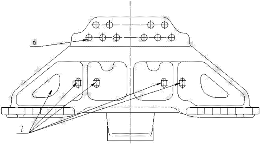 Cavity-type ventral wing connecting balanced suspension bracket