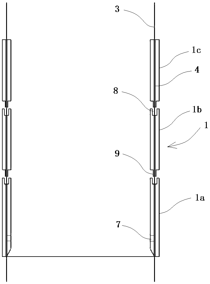 Sinking construction method for prefabricated post-cast open caisson