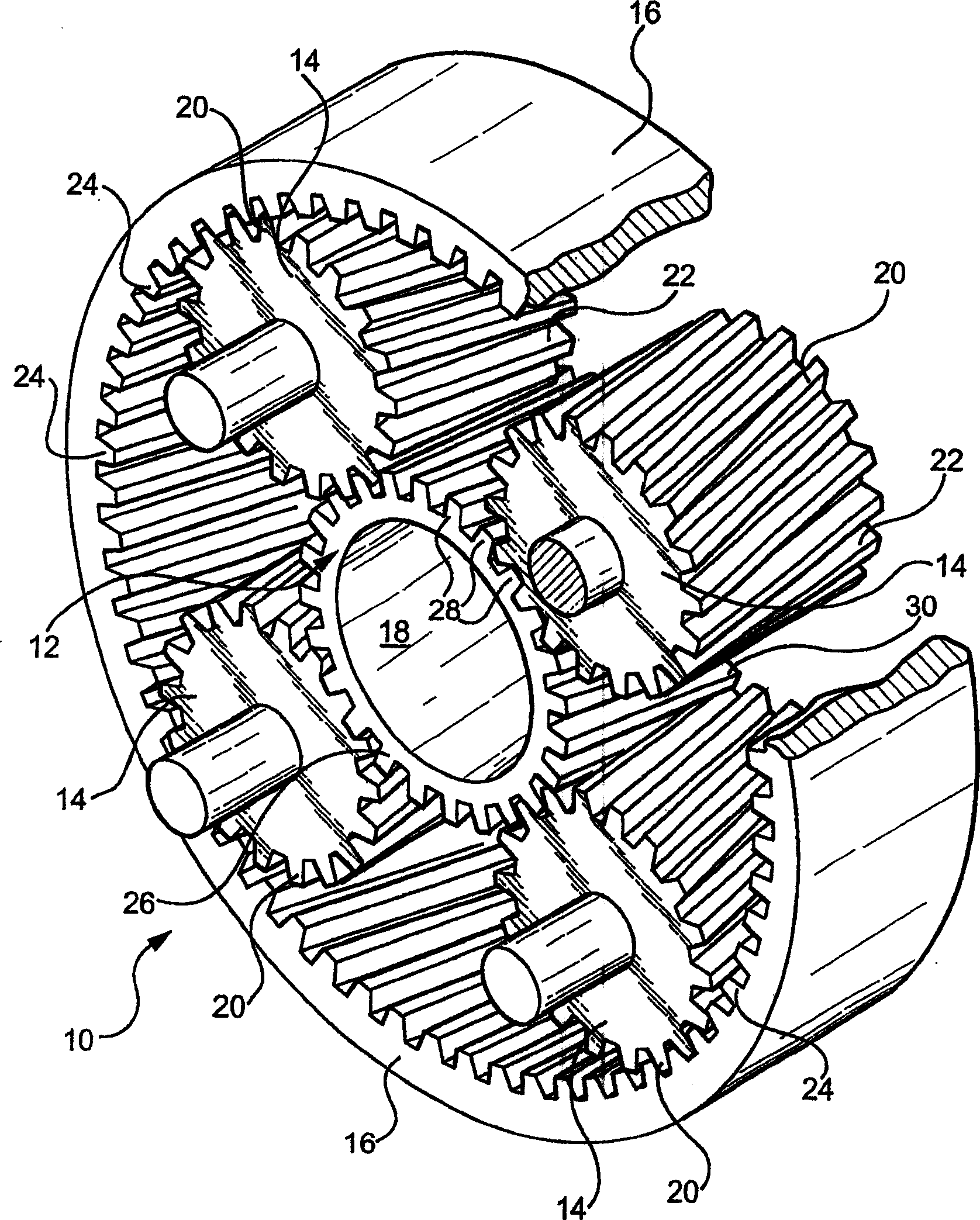 Planetary gearset with multi-layer coated sun gear