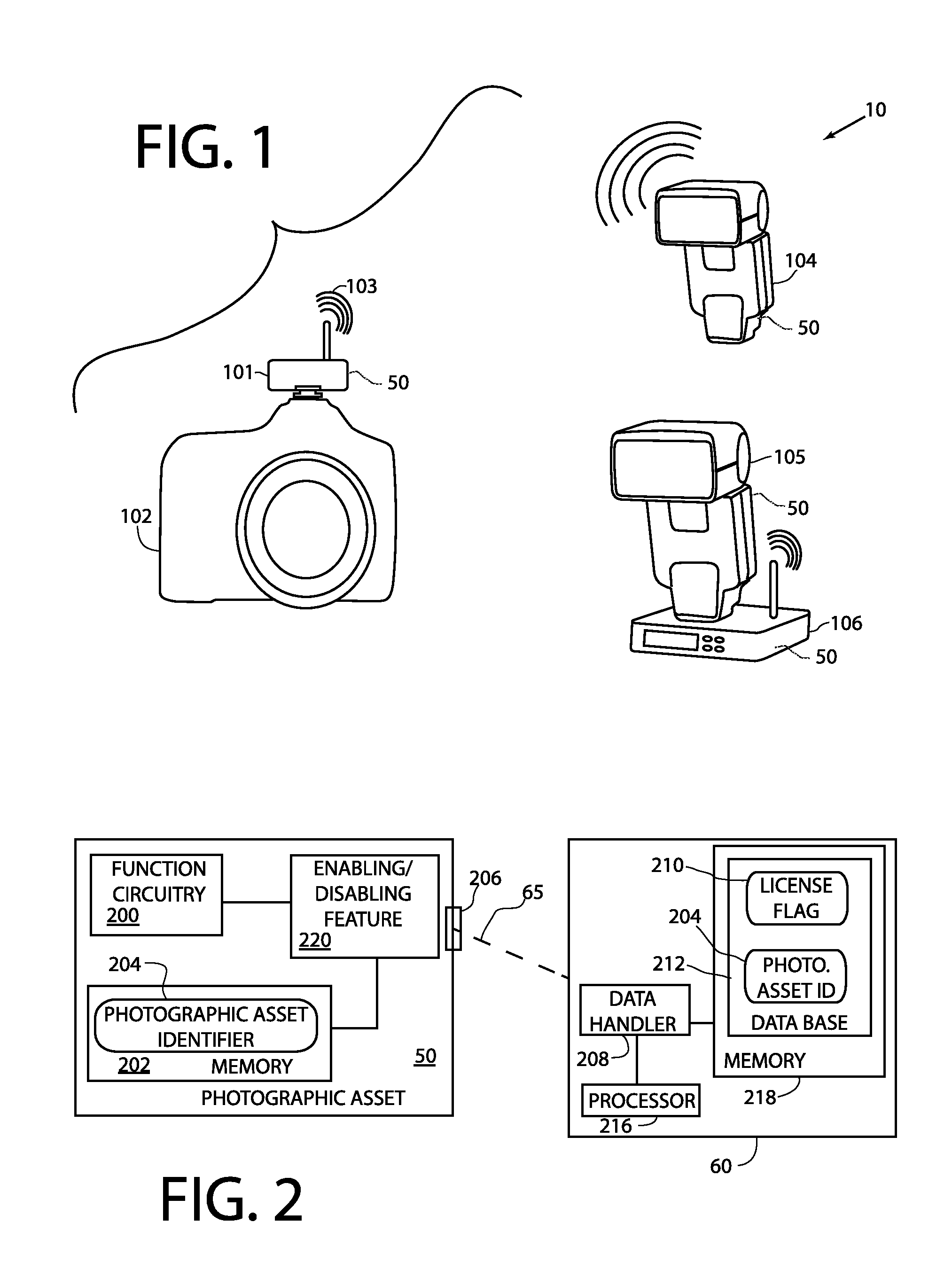 Database licensing and customer service system for wireless camera flash systems