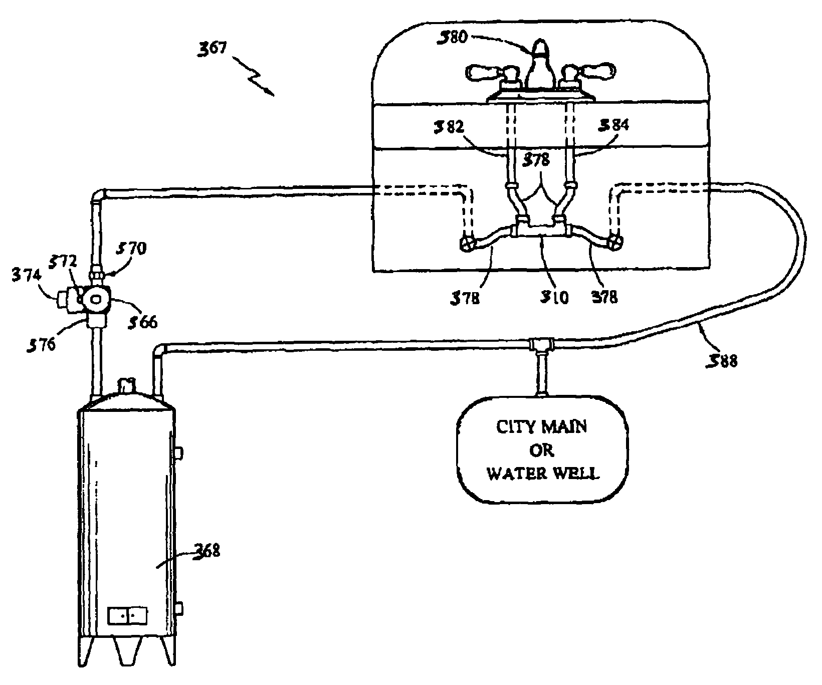 Water pump and thermostatically controlled bypass valve