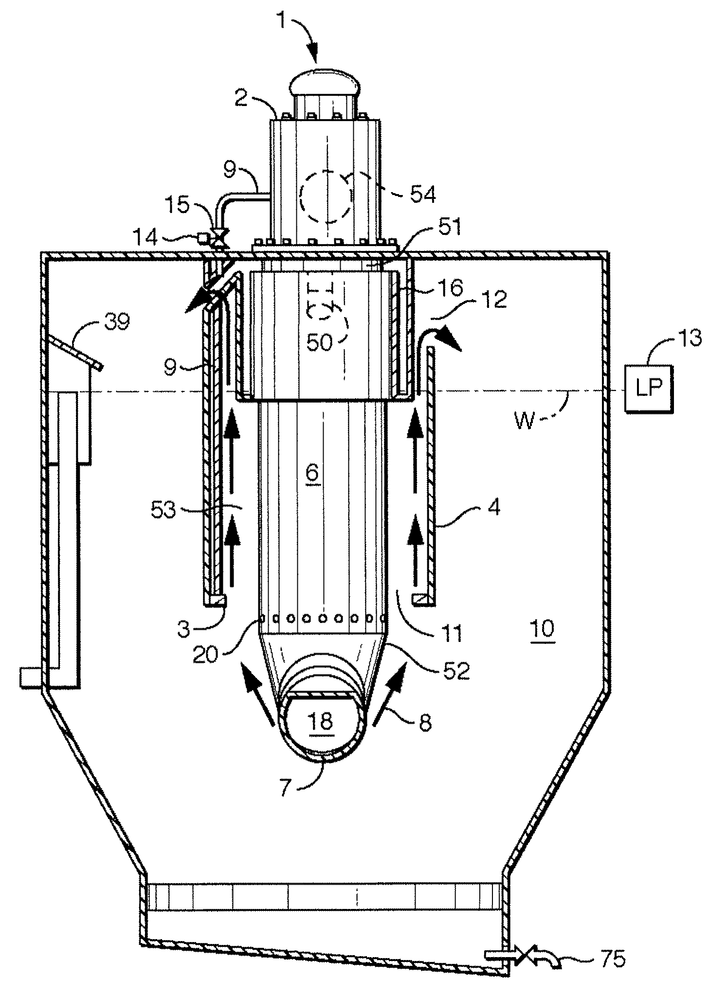 Single Burner Snow Melter Capable of a Snow Start Operation