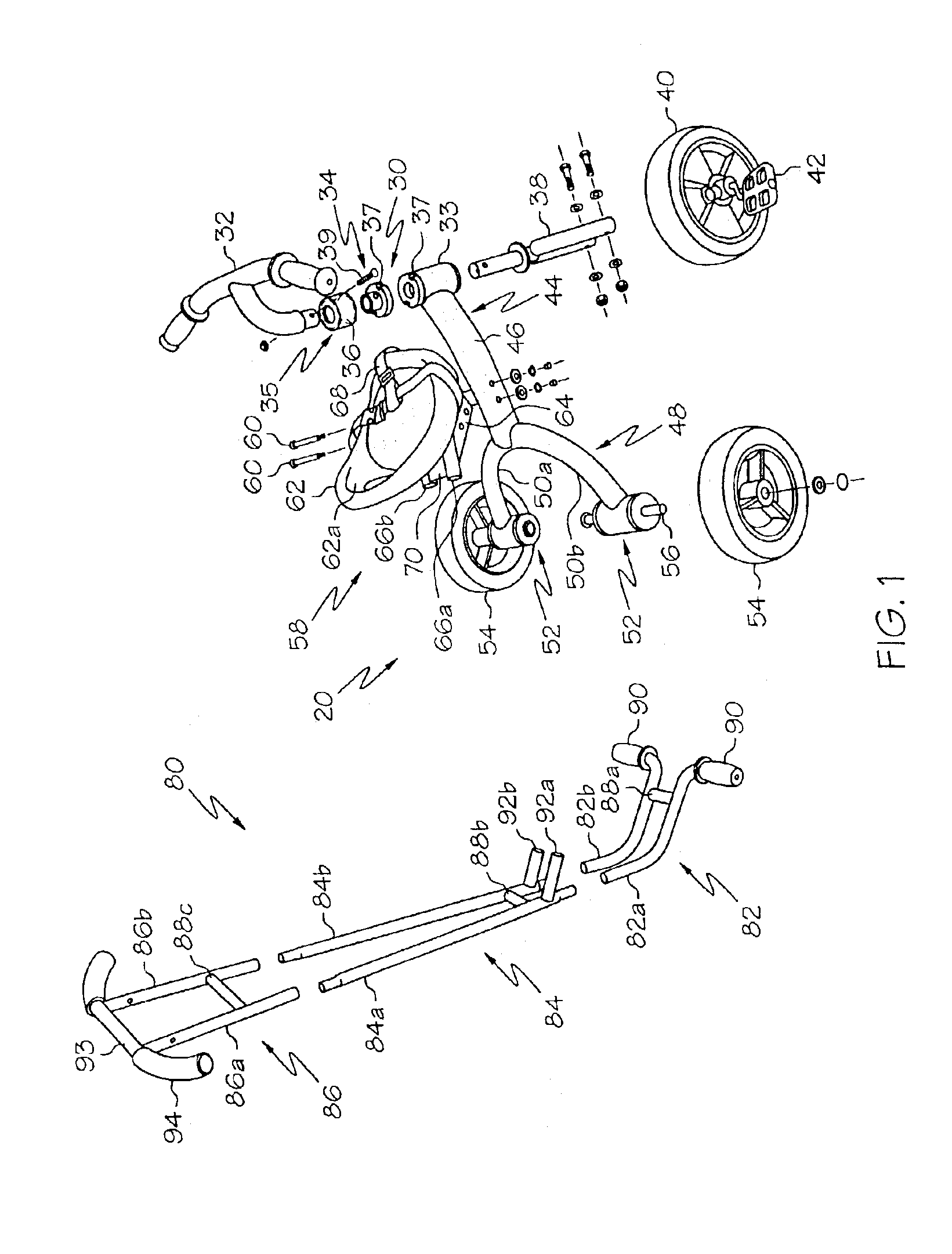 Tricycle and guide handle
