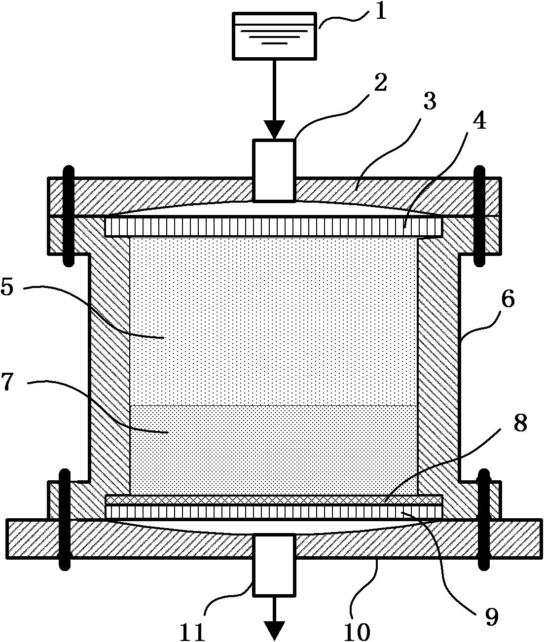 Device and method for treating oil-containing sewage of oil field by adopting plant filter materials
