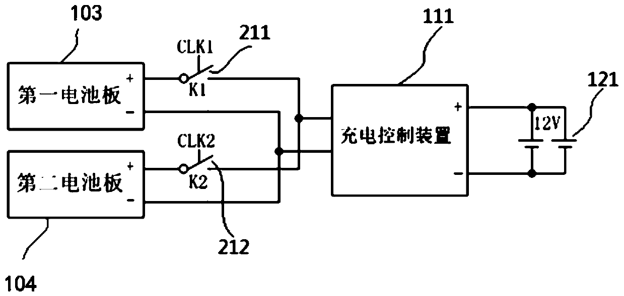 Solar cell charging control circuit