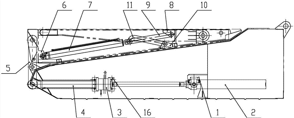 Secondary springboard automatic turnover mechanism provided with latching device