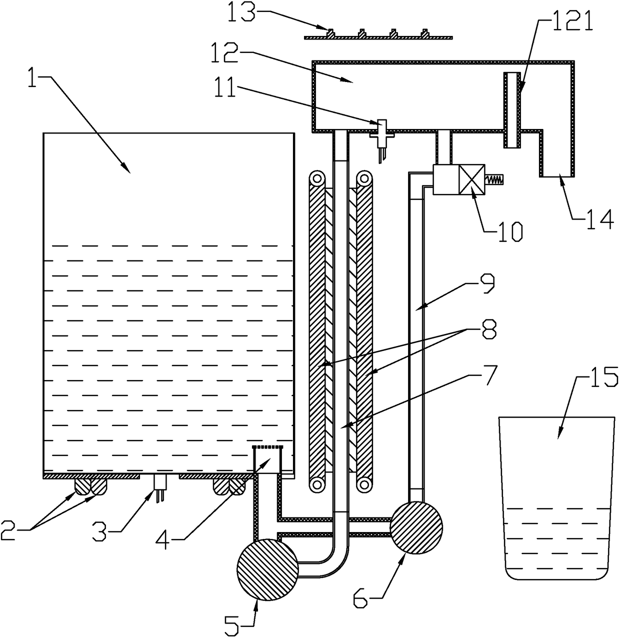 Control method of drinking electric hot water bottle