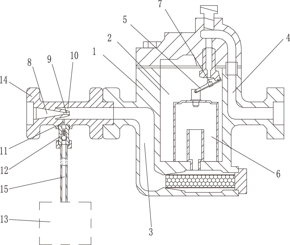 A self-priming inverted bucket trap