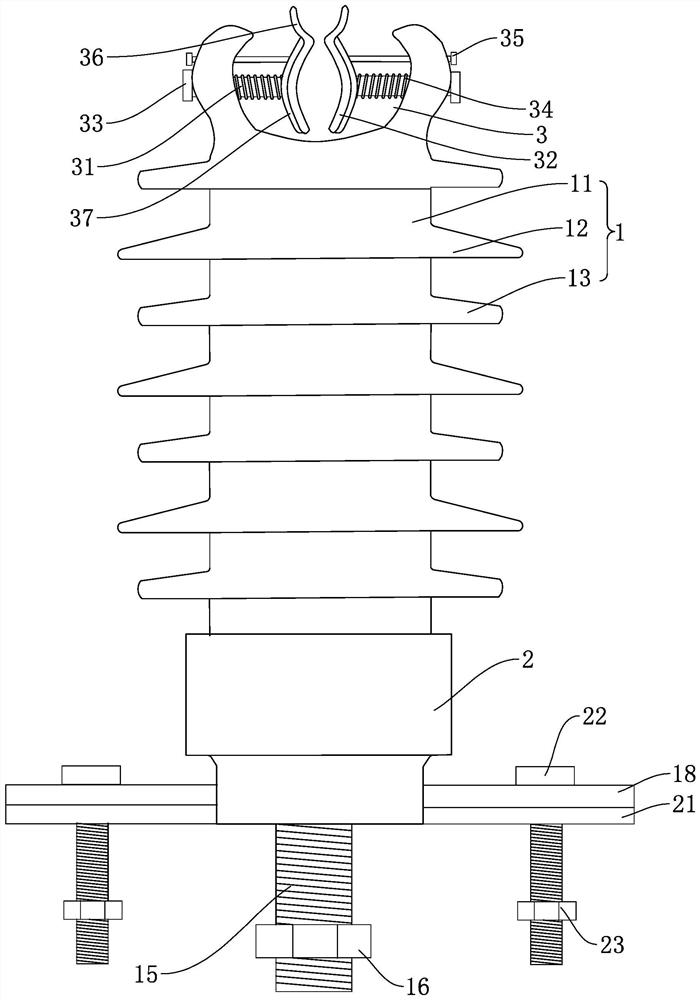 Column type porcelain insulator for high-voltage line