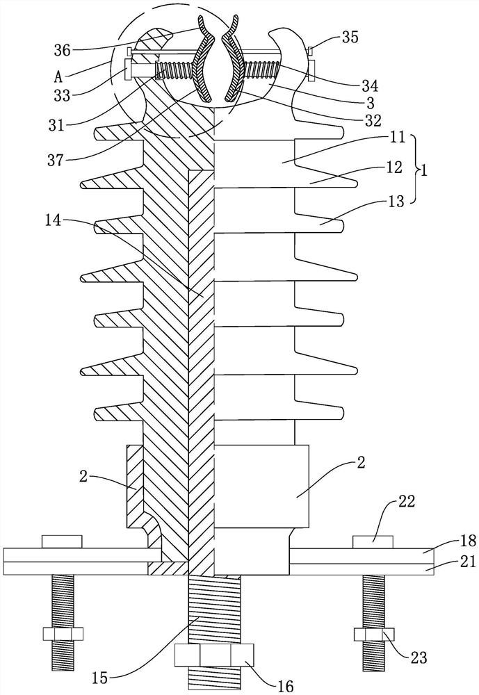 Column type porcelain insulator for high-voltage line