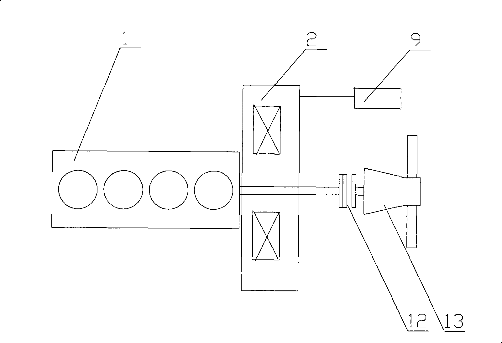 Power assembly of hybrid power automobile