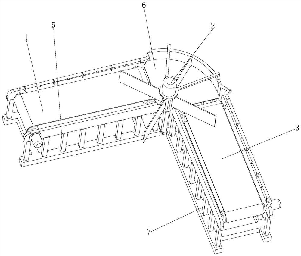 Wide-angle turning belt conveyor