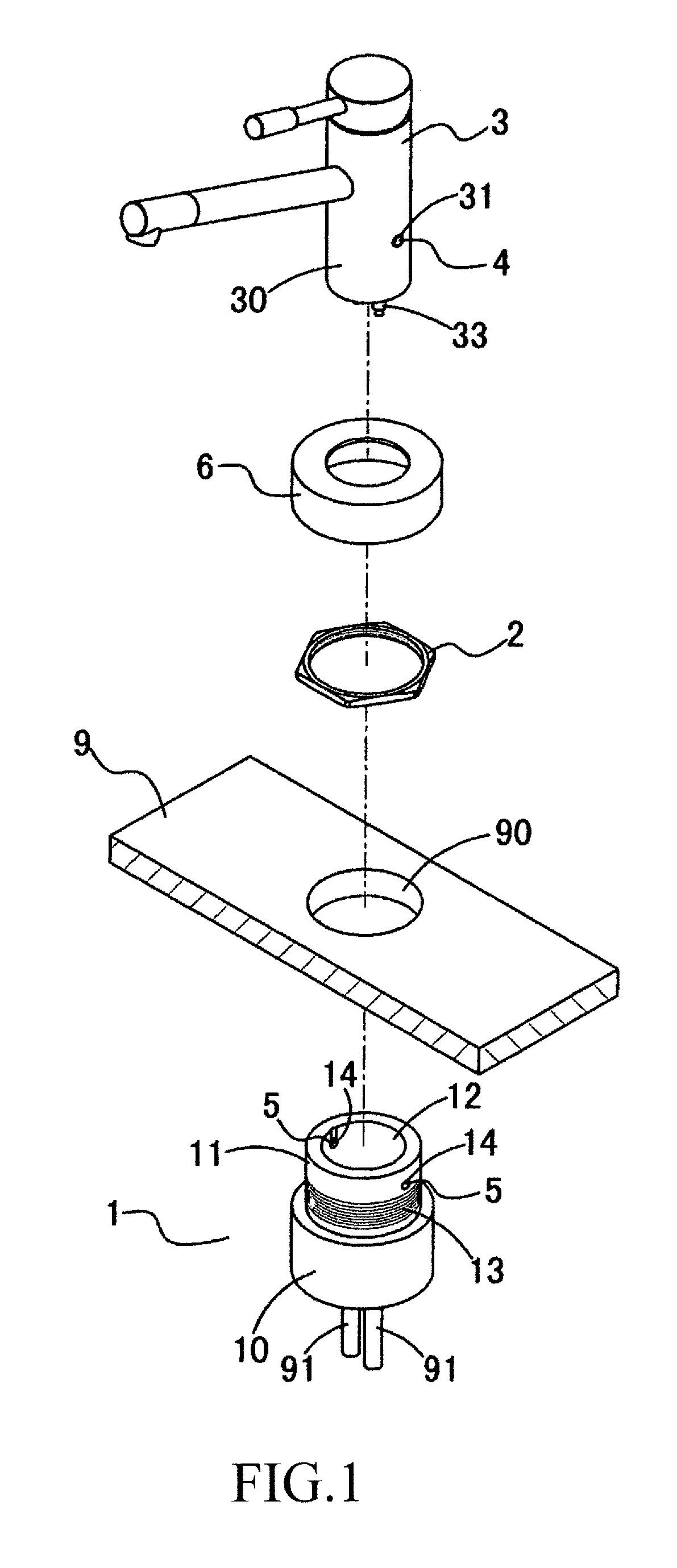 Installation structure of countertop faucet