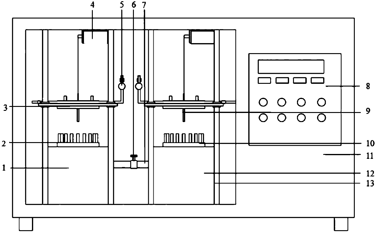 A device for removing ceramic cores of hollow turbine blades based on the principle of convective heat transfer