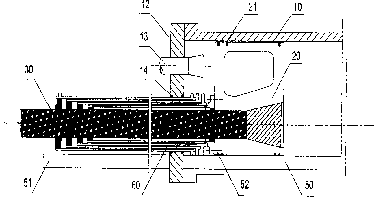 Ejector with enclosed cylinder structure