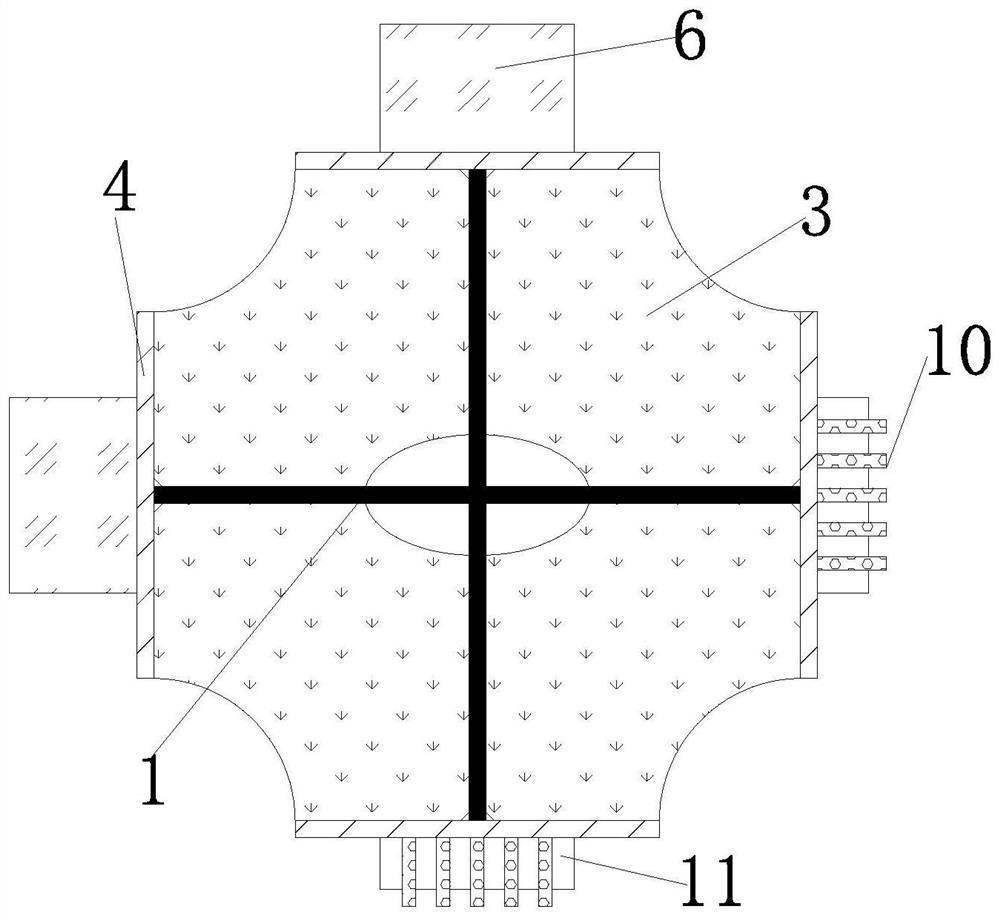 Stiff structure beam-column joint and construction method