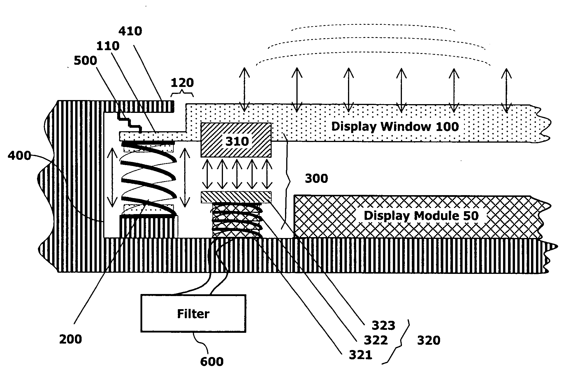 Speaker apparatus using display window