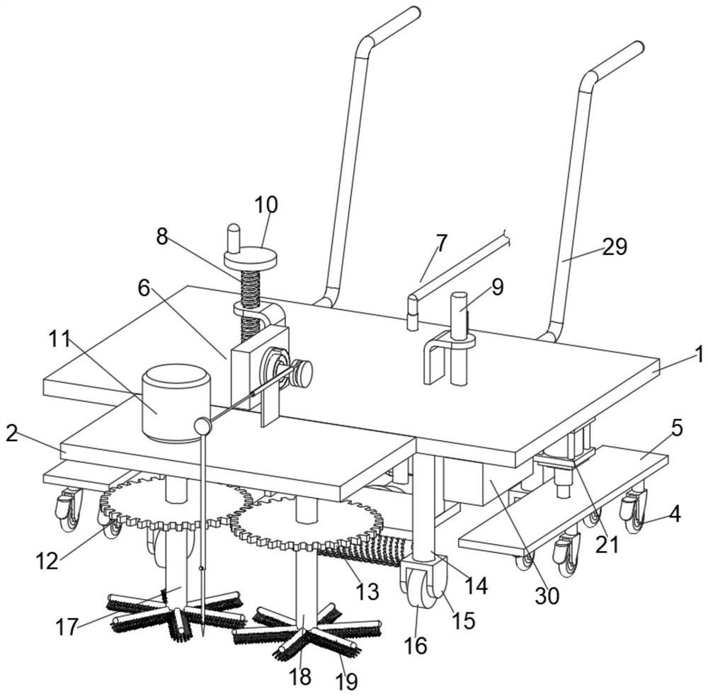 Cement concrete pavement grooving device for highway engineering