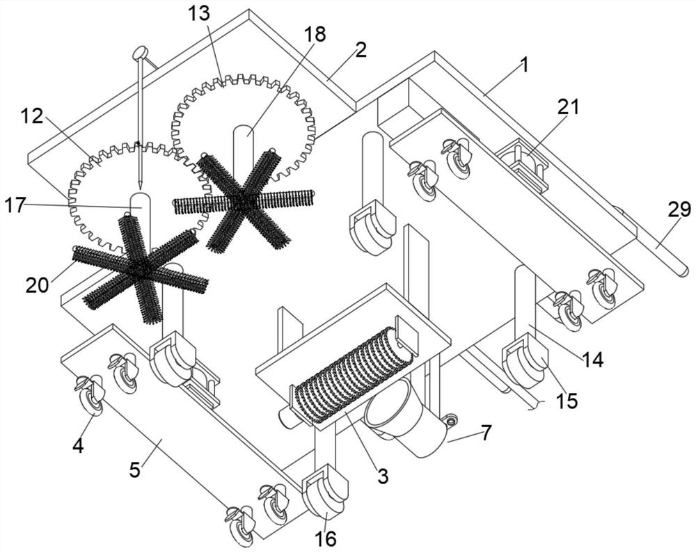 Cement concrete pavement grooving device for highway engineering