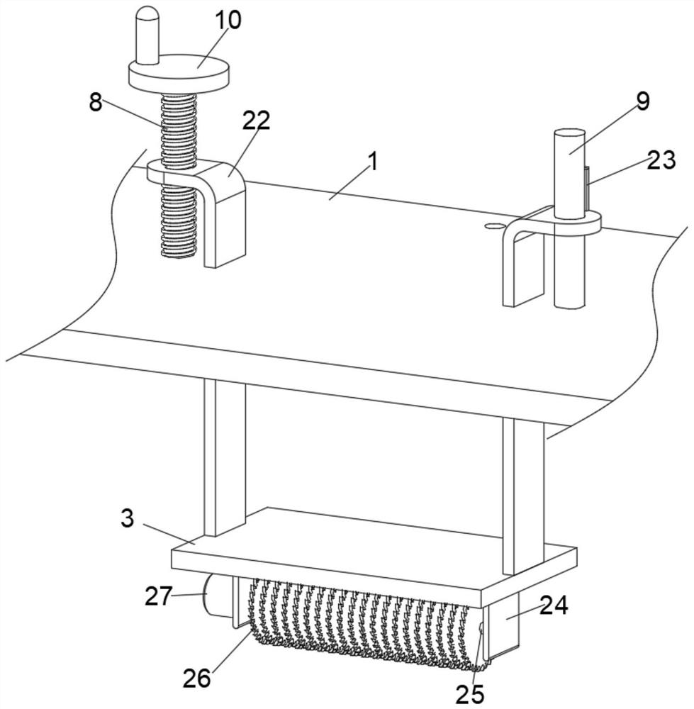 Cement concrete pavement grooving device for highway engineering