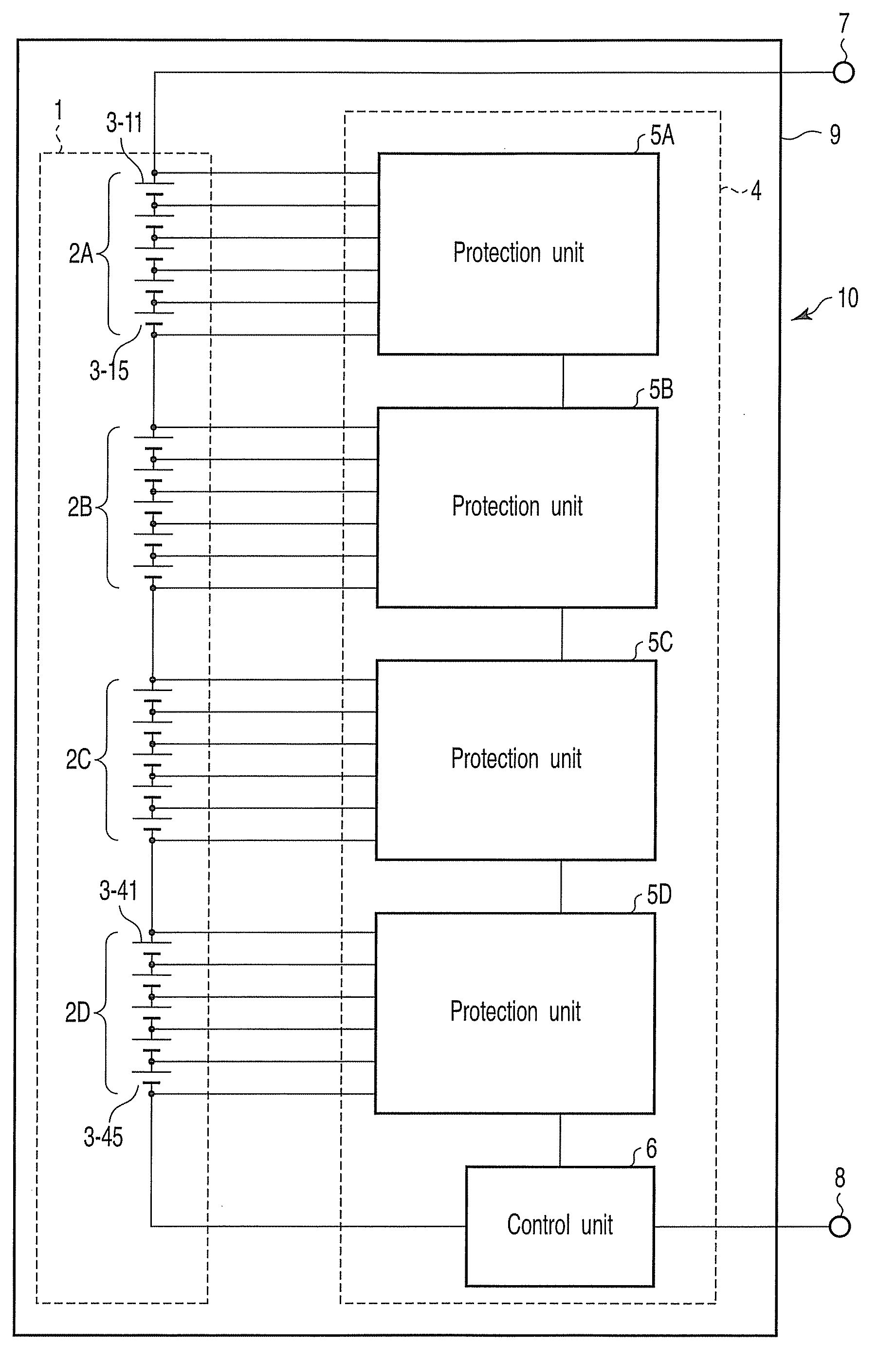 Protection device for assembled battery and assembled battery system containing the same