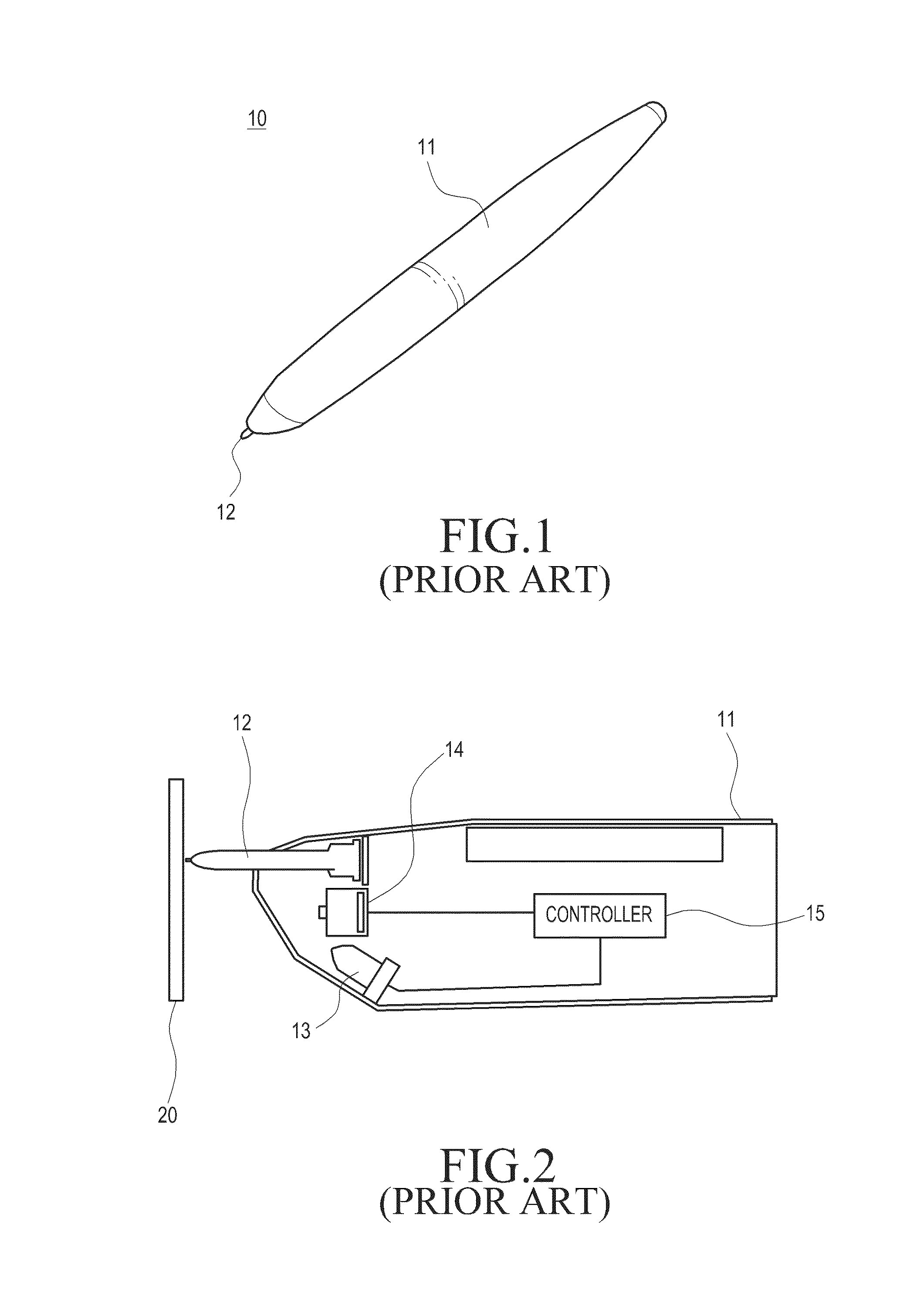 Optical input apparatus wherein light sources selectively emit light as the apparatus is inclined