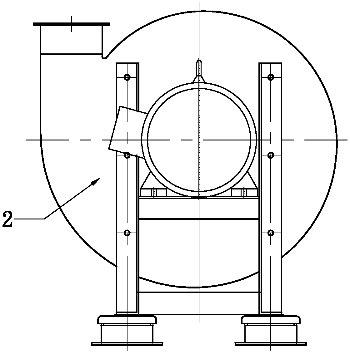 Single-suction single-stage centrifugal fan with medium-high pressure and medium-large flow