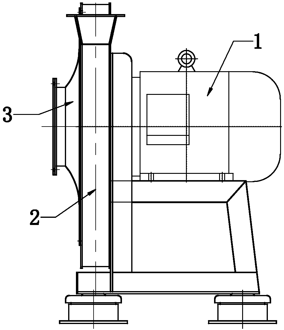 Single-suction single-stage centrifugal fan with medium-high pressure and medium-large flow