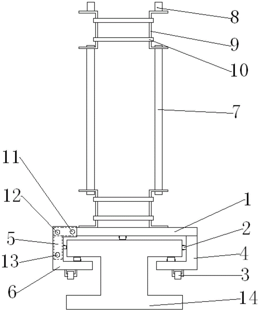 Support structure of isolation transformer for railways