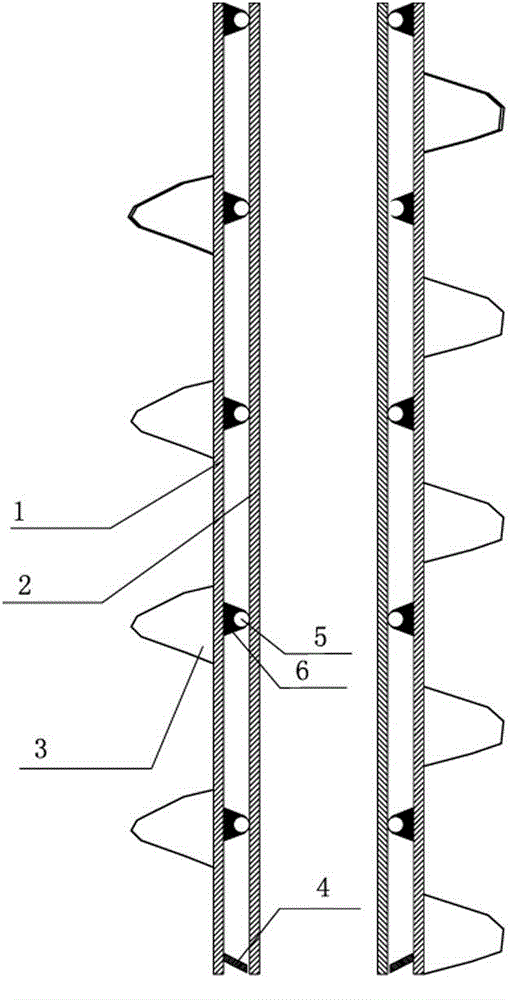 Large-diameter cavity long spiral thin-wall cast-in-place pile casing