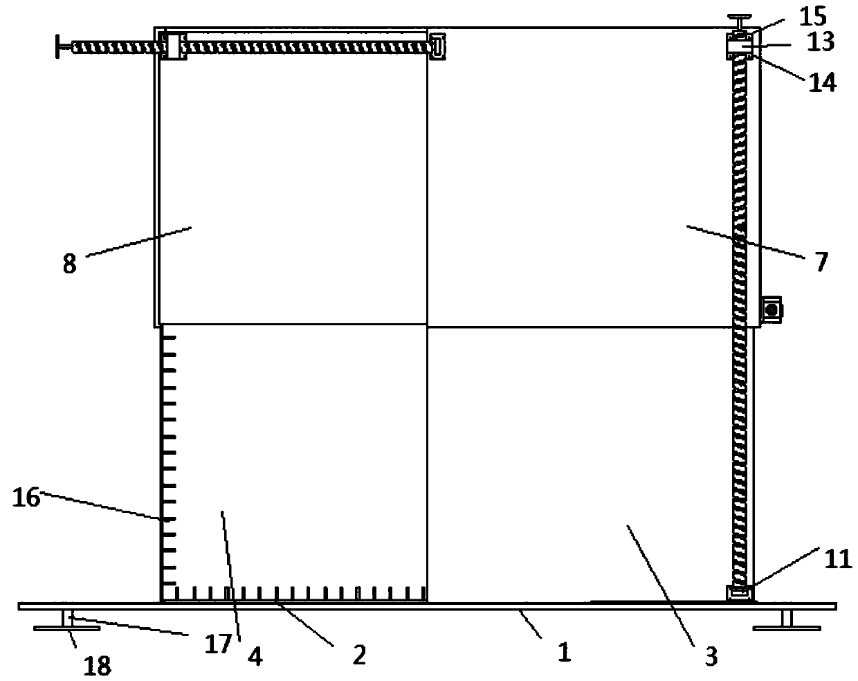 A three-direction variable heavy machine tool foundation model box with controllable boundary conditions