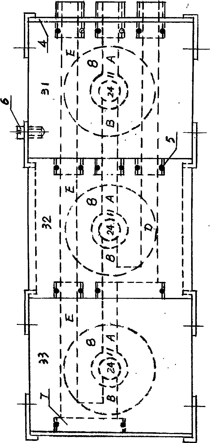 Segment connection method of pipes of multi-machine base water purifier