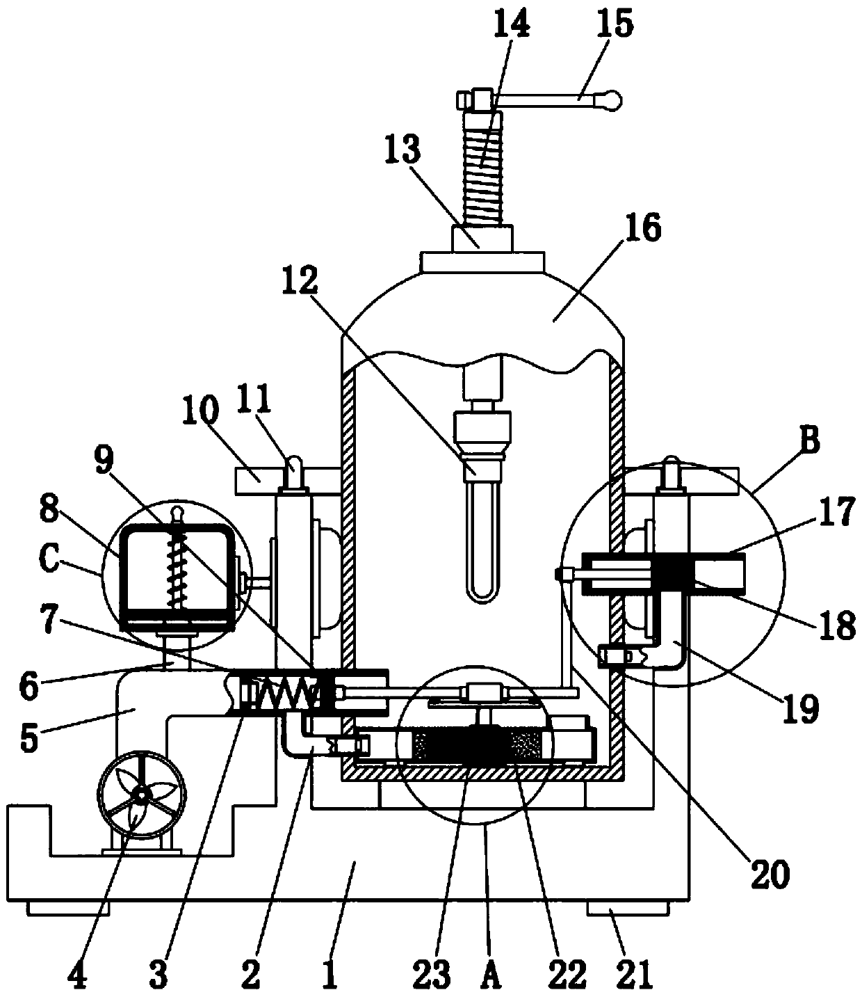 Anesthetic waste gas extraction device for anesthesia departments