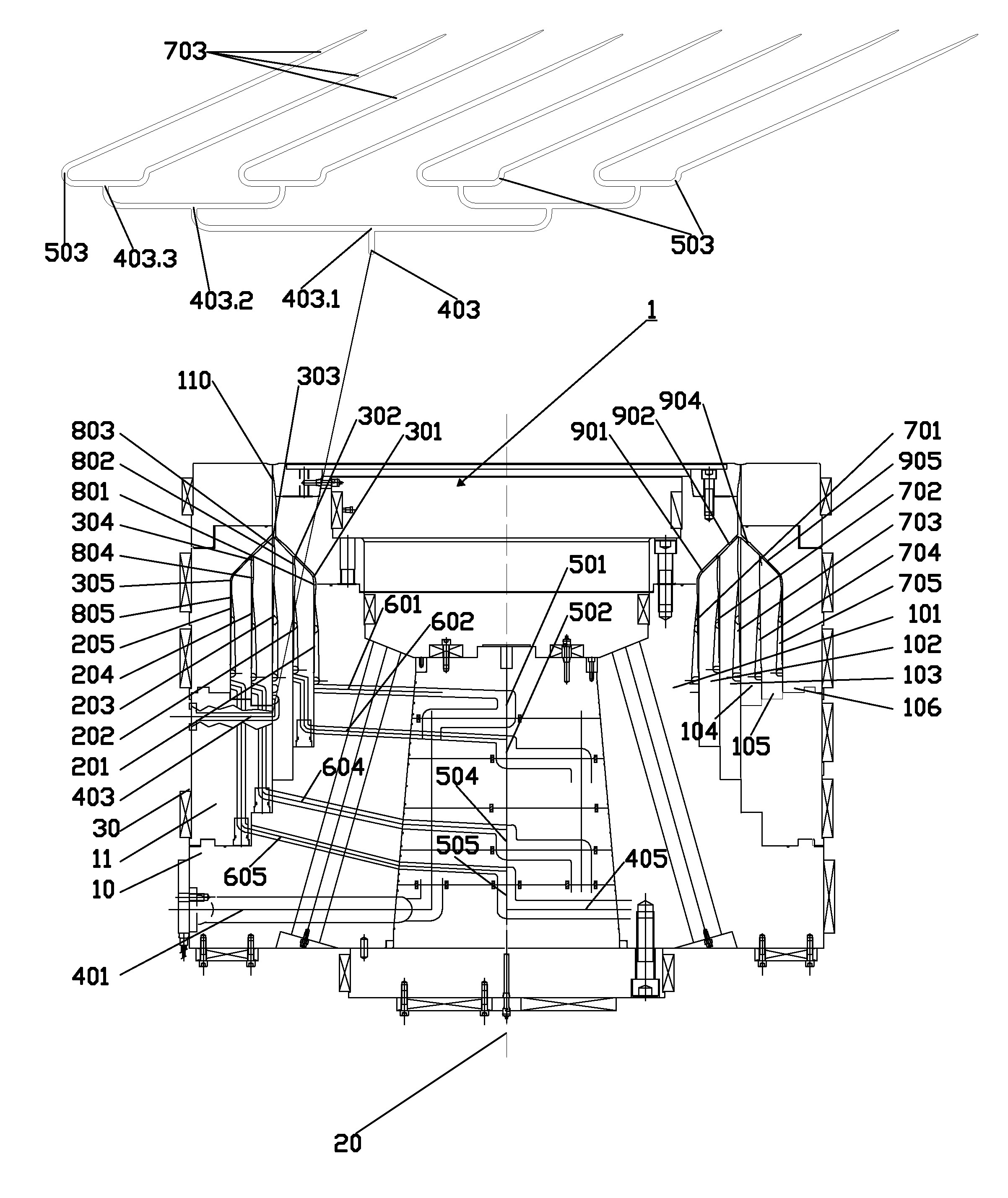 Concentric co-extrusion die and a method of extruding a multilayer thermoplastic film