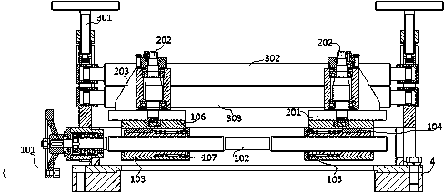 A centering guide device for steel strip processing