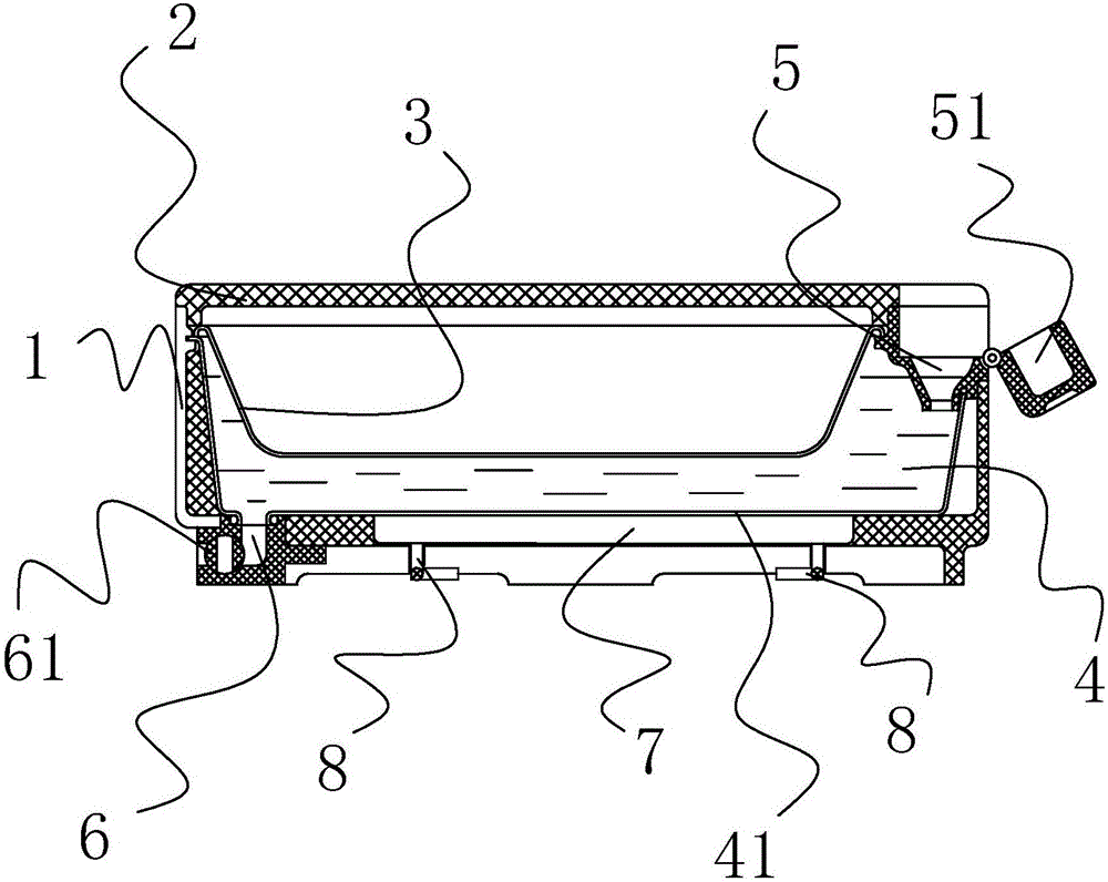 Lunch box using hot water to heat foods