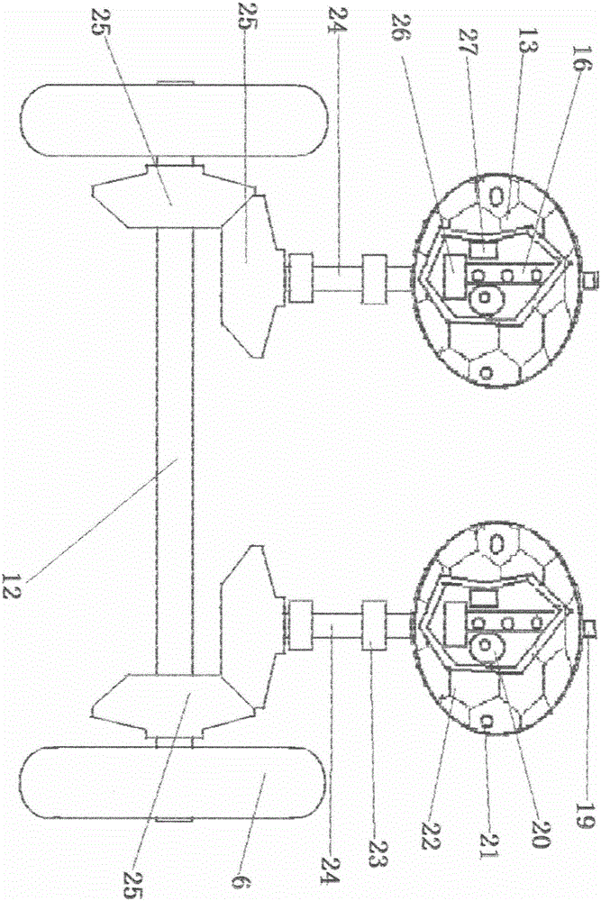 Handlebar body and double-colored-ball frog kick scooter