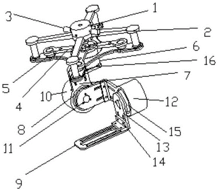 Small three-axis cradle head