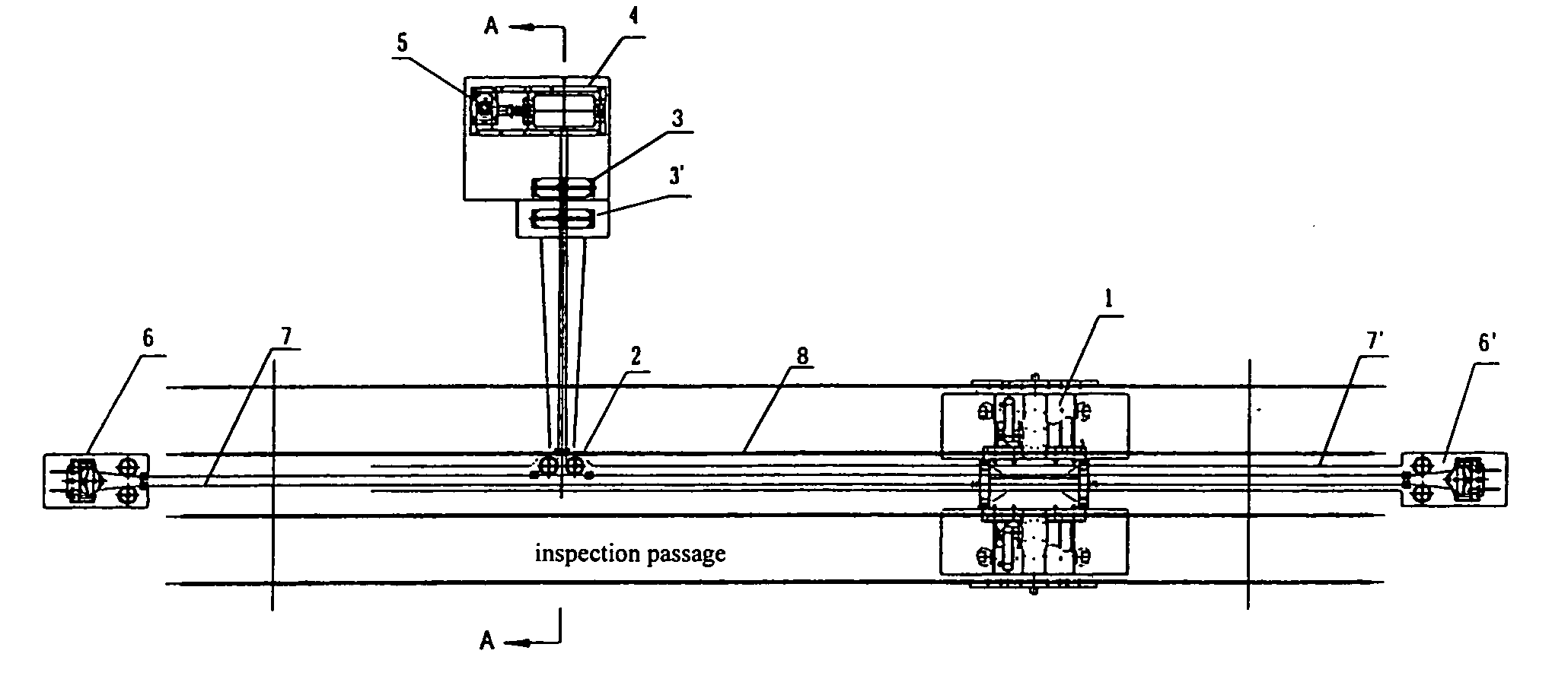 Pulling device for container inspection system