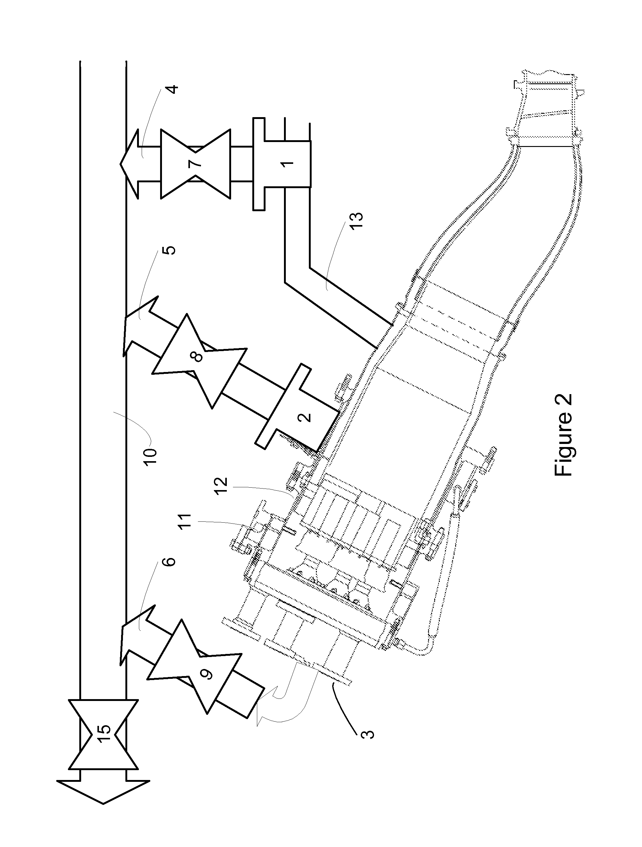Multiple point overboard extractor for gas turbine