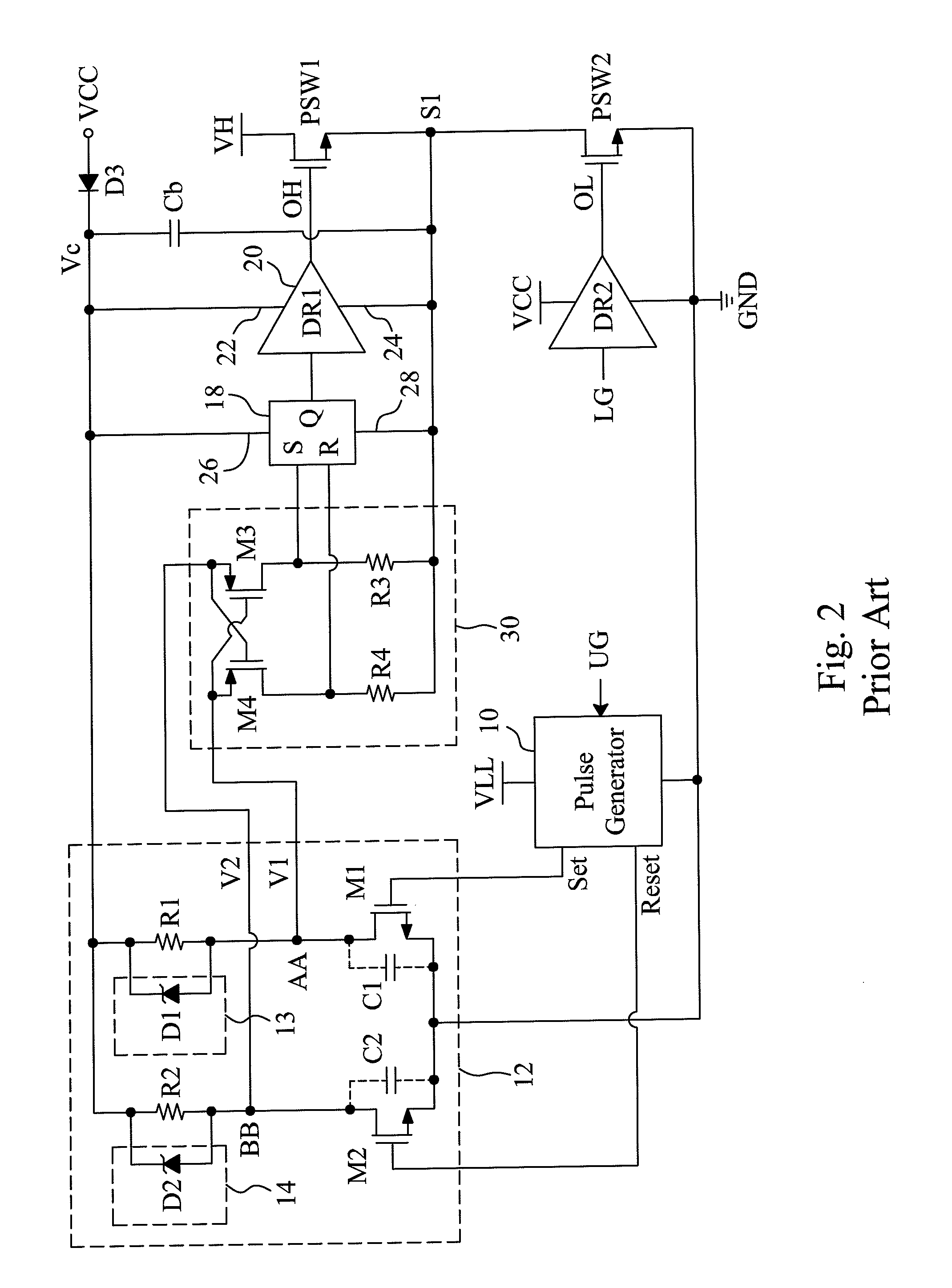 Configuration and method for improving noise immunity of a floating gate driver circuit