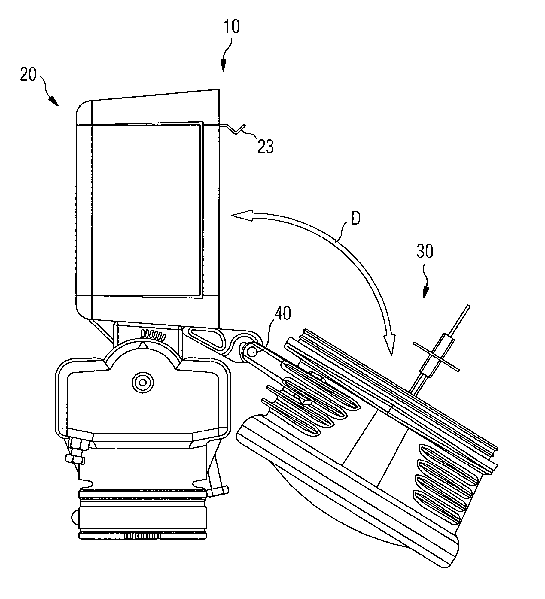 Unidirectional lighting device for illuminating objects and/or for marking lanes, preferably in the airport area