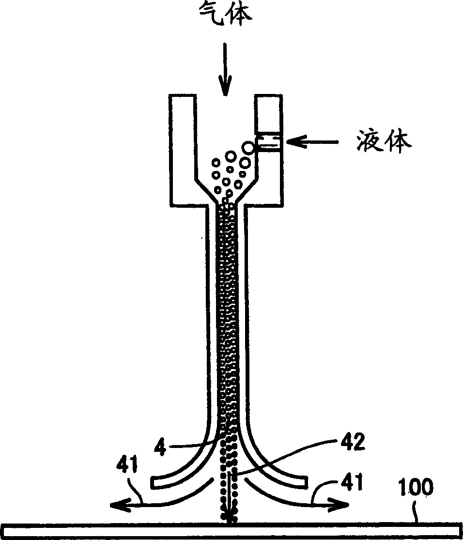 Double-fluid jet nozzle for cleaning, cleaner and method for making semiconductor using same